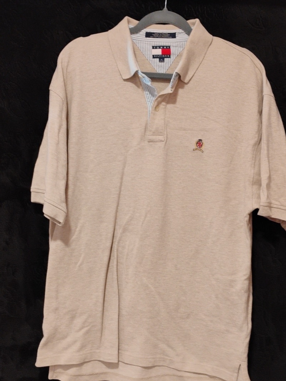 Tommy Hilfiger Men’s Light Beige Polo with Embroidered Crest
